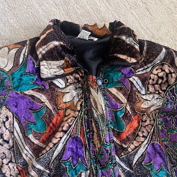 90's Funky Velvet Abstract Zip Up Jacket - Size Medium - KOCAL - Unisex - Picture 9 of 12